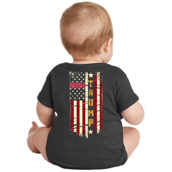Trump 2024 Front And Back Baby Bodysuit