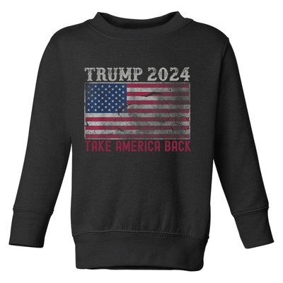 Trump 2024 Front And Back Toddler Sweatshirt