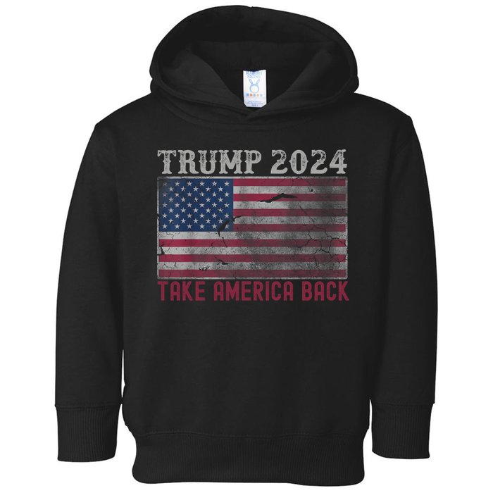 Trump 2024 Front And Back Toddler Hoodie