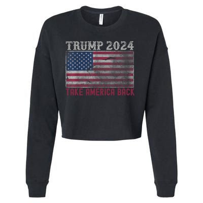 Trump 2024 Front And Back Cropped Pullover Crew