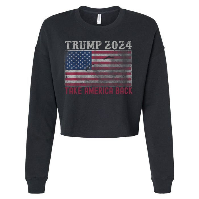 Trump 2024 Front And Back Cropped Pullover Crew