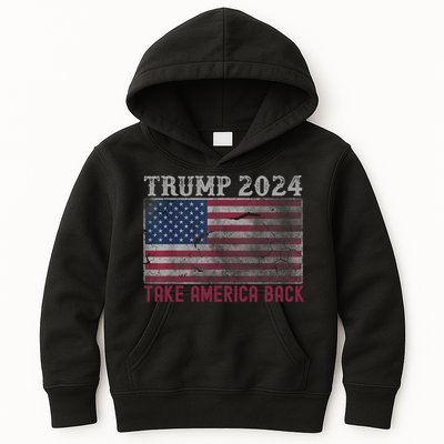 Trump 2024 Front And Back Kids Hoodie