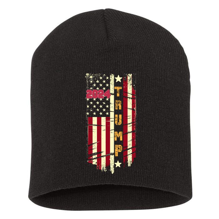 Trump 2024 Front And Back Short Acrylic Beanie