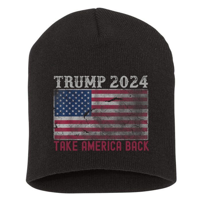 Trump 2024 Front And Back Short Acrylic Beanie