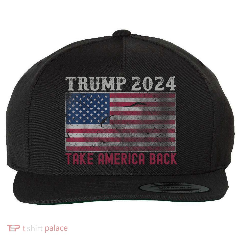 Trump 2024 Front And Back Wool Snapback Cap