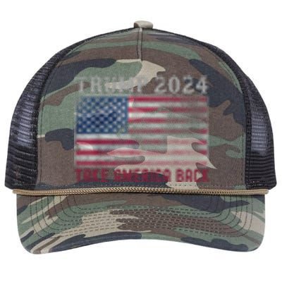 Trump 2024 Front And Back Retro Rope Trucker Hat Cap