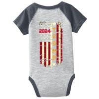 Trump 2024 Front And Back Infant Baby Jersey Bodysuit