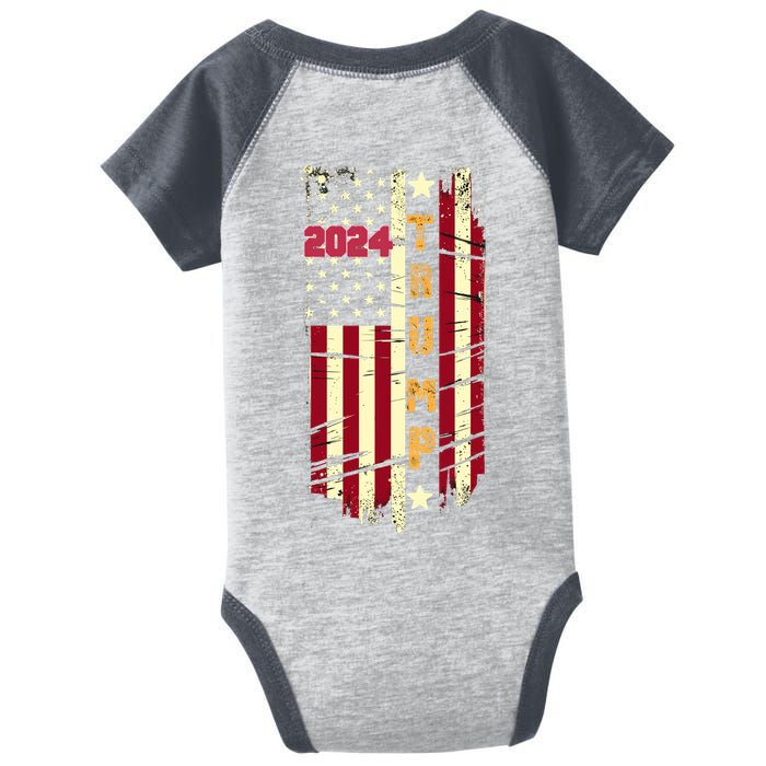 Trump 2024 Front And Back Infant Baby Jersey Bodysuit