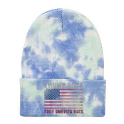 Trump 2024 Front And Back Tie Dye 12in Knit Beanie