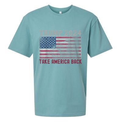 Trump 2024 Front And Back Sueded Cloud Jersey T-Shirt