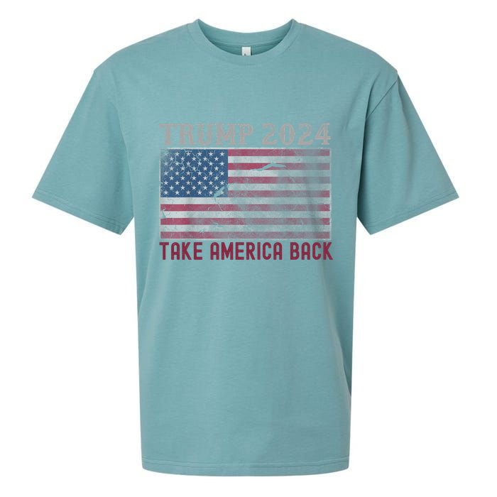 Trump 2024 Front And Back Sueded Cloud Jersey T-Shirt