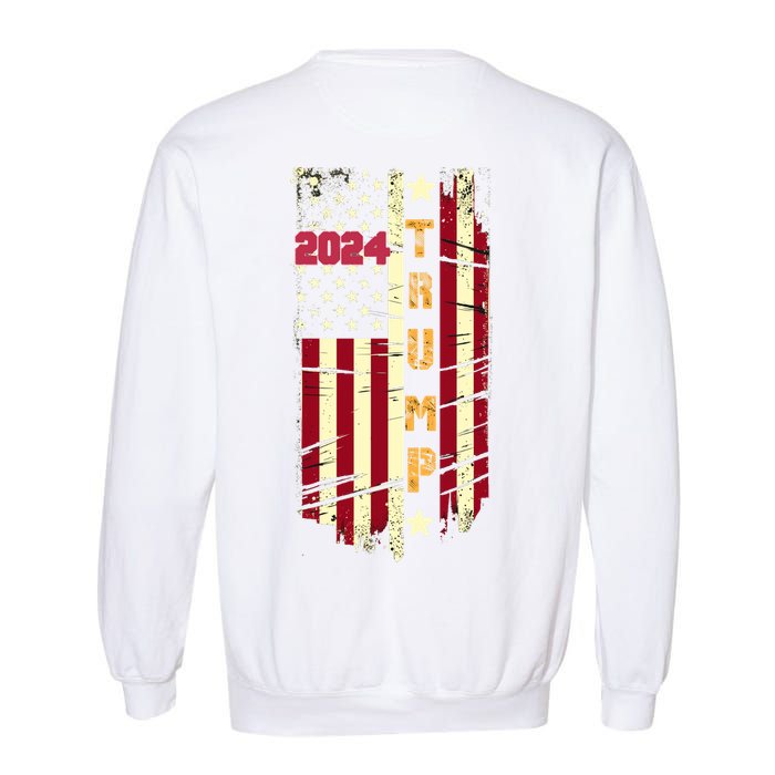 Trump 2024 Front And Back Garment-Dyed Sweatshirt