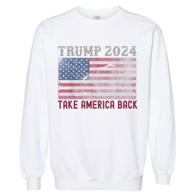 Trump 2024 Front And Back Garment-Dyed Sweatshirt