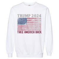 Trump 2024 Front And Back Garment-Dyed Sweatshirt