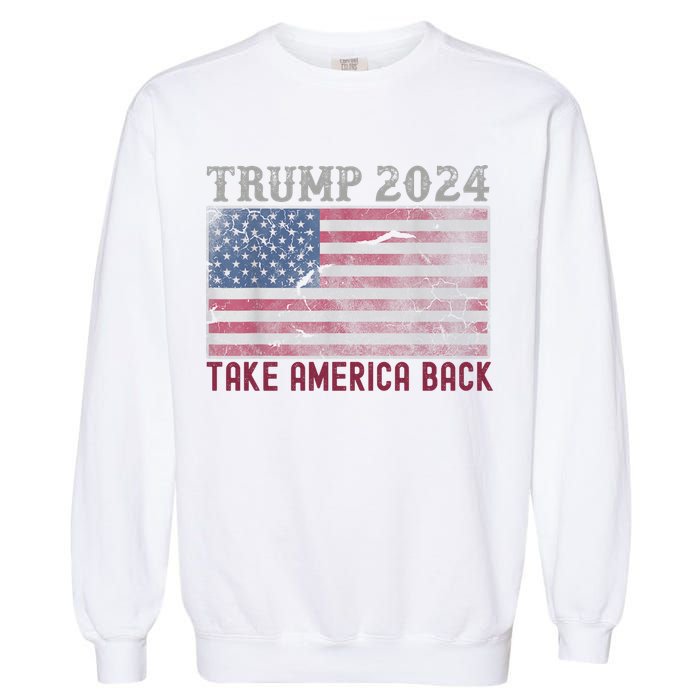Trump 2024 Front And Back Garment-Dyed Sweatshirt