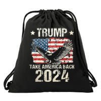 Trump 2024 Flag Take America Back Men Women Trump 2024 Drawstring Bag