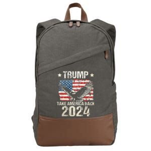 Trump 2024 Flag Take America Back Men Women Trump 2024 Cotton Canvas Backpack