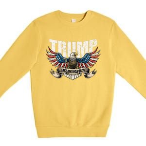 Trump 2024 Flag Take America Back Donald Trump  Premium Crewneck Sweatshirt