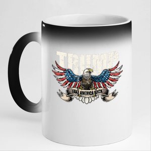 Trump 2024 Flag Take America Back Donald Trump  11oz Black Color Changing Mug