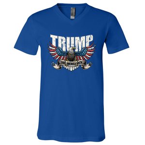 Trump 2024 Flag Take America Back Donald Trump  V-Neck T-Shirt