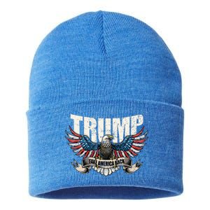 Trump 2024 Flag Take America Back Donald Trump  Sustainable Knit Beanie