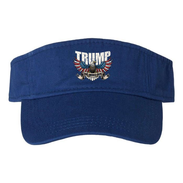 Trump 2024 Flag Take America Back Donald Trump  Valucap Bio-Washed Visor