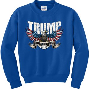 Trump 2024 Flag Take America Back Donald Trump  Kids Sweatshirt