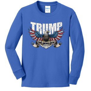 Trump 2024 Flag Take America Back Donald Trump  Kids Long Sleeve Shirt