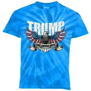 Trump 2024 Flag Take America Back Donald Trump  Kids Tie-Dye T-Shirt