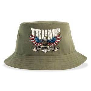 Trump 2024 Flag Take America Back Donald Trump  Sustainable Bucket Hat