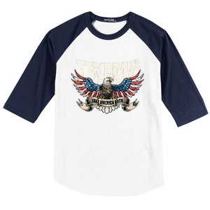 Trump 2024 Flag Take America Back Donald Trump  Baseball Sleeve Shirt