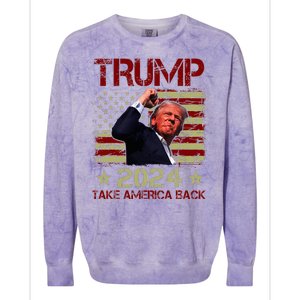 Trump 2024 Fist Pump Trump Survives Rally Colorblast Crewneck Sweatshirt