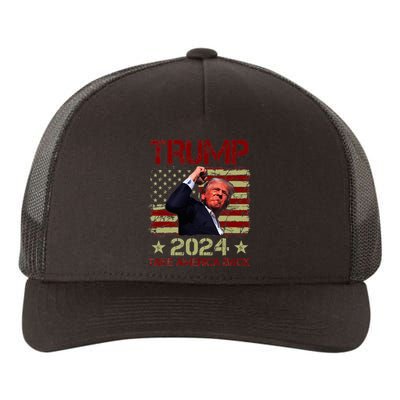 Trump 2024 Fist Pump Trump Survives Rally Yupoong Adult 5-Panel Trucker Hat