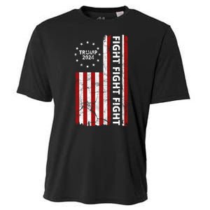 Trump 2024 Fight Fight Fight Usa Flag Cooling Performance Crew T-Shirt