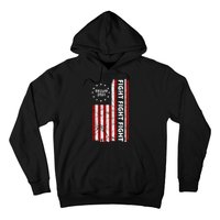 Trump 2024 Fight Fight Fight Usa Flag Hoodie