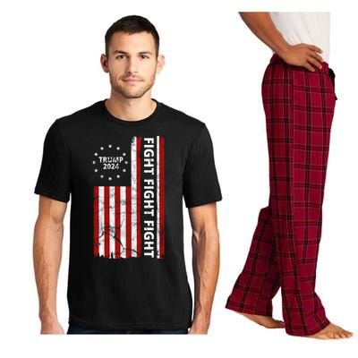 Trump 2024 Fight Fight Fight Usa Flag Pajama Set