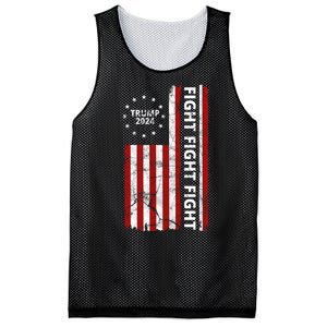 Trump 2024 Fight Fight Fight Usa Flag Mesh Reversible Basketball Jersey Tank