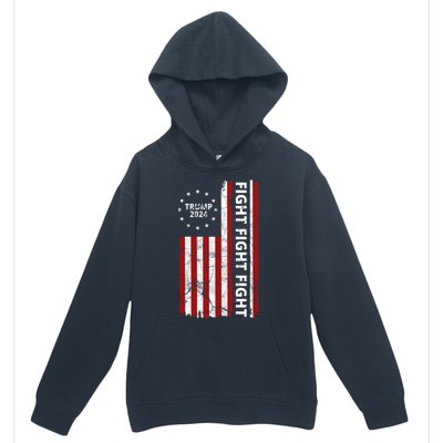 Trump 2024 Fight Fight Fight Usa Flag Urban Pullover Hoodie