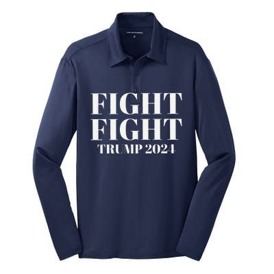 Trump 2024 Fight Fight Silk Touch Performance Long Sleeve Polo