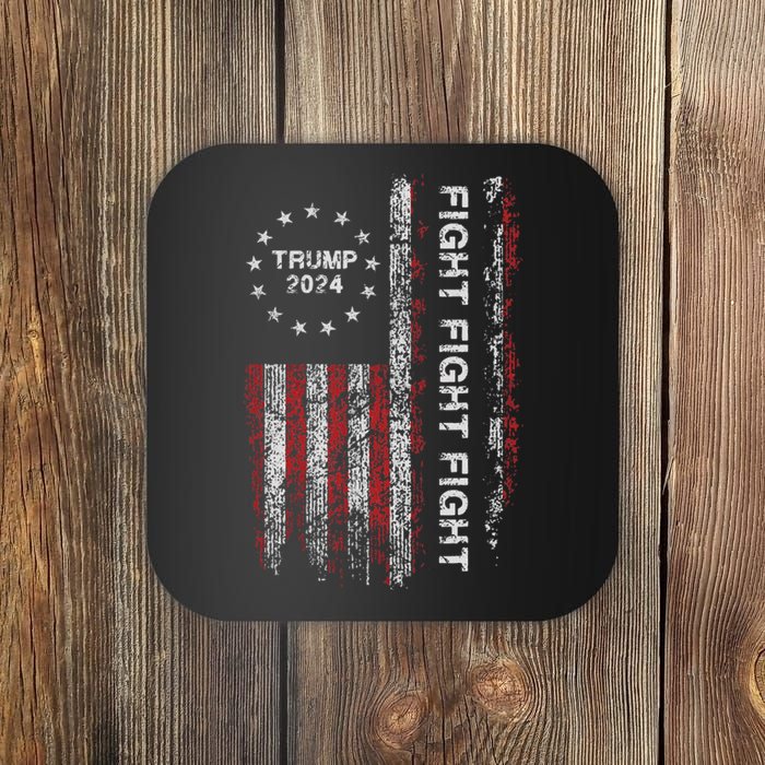 Trump 2024 Fight President Election Bold Design Coaster