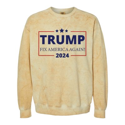 Trump 2024 Fix America Again Colorblast Crewneck Sweatshirt