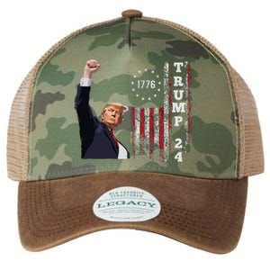 Trump 2024 Fight Shot Shooting Nothing Can Stop Trump Legacy Tie Dye Trucker Hat