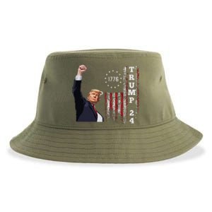 Trump 2024 Fight Shot Shooting Nothing Can Stop Trump Sustainable Bucket Hat