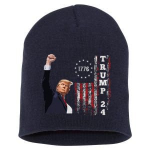 Trump 2024 Fight Shot Shooting Nothing Can Stop Trump Short Acrylic Beanie