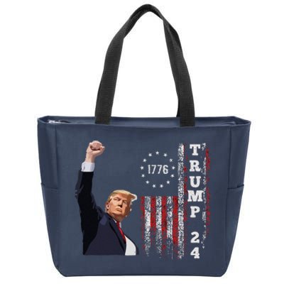 Trump 2024 Fight Shot Shooting Nothing Can Stop Trump Zip Tote Bag