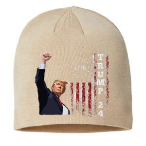 Trump 2024 Fight Shot Shooting Nothing Can Stop Trump Sustainable Beanie