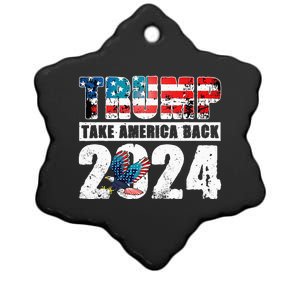 Trump 2024 Flag Take America Back Ceramic Star Ornament