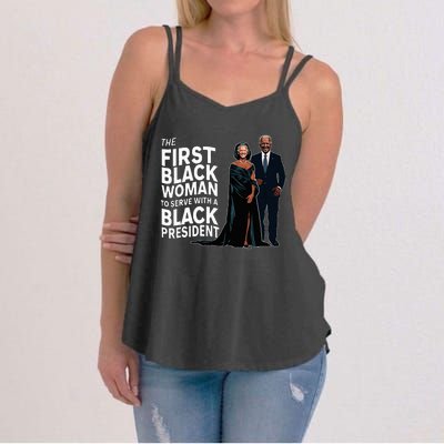 Trump 2024 Funny Biden Slip Quotes Humor Political Women's Strappy Tank