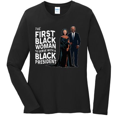 Trump 2024 Funny Biden Slip Quotes Humor Political Ladies Long Sleeve Shirt