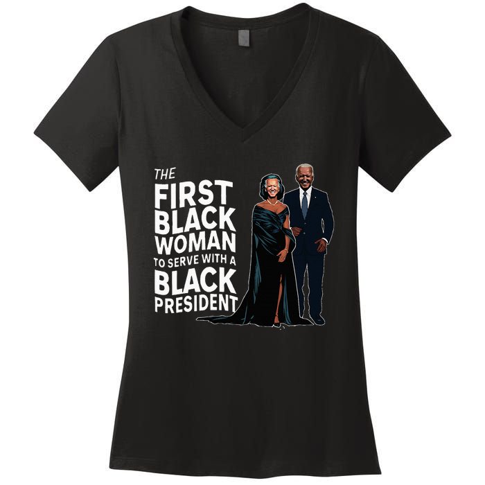 Trump 2024 Funny Biden Slip Quotes Humor Political Women's V-Neck T-Shirt